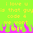 Pixelated text on bright green background with pink flame-like shapes at bottom, displaying repeated phrases in yellow block letters.