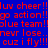 Red pixelated text on blue background repeats phrases like 'luv cheer' and 'blue team' with animated light effects.