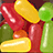 Pixelated jelly beans on red background with green text reading 'jelly bear' and 'my life is one big jelly bea'.