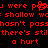 Red pixelated text on black background with a small red heart symbol replacing the 'o' in 'were', repeating phrases like "we were" and "there's still a hurt".