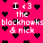 Pixelated pink background with repeated white text and black heart symbols in a pattern