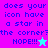 Pixelated text asks if an icon has a star in the corner, with 'HOPE!!!' and a star symbol on two
