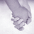 Pixelated image of two hands clasped together with overlaid text fragments in a retro digital style.