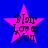Four identical pink star-shaped icons with black text reading "Play I Love You" on a solid blue background, arranged in a