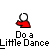 Pixelated red figure with white head performing actions like dancing, smoking, and lying down under text captions.