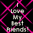 Black background with pink diamond-shaped pattern and white text reading "I Love My Best Friends!" in four identical quadrants