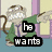 Pixelated cartoon character in green shirt points right with text 'he wants' over light blue background; red background with blue text 'your...'; waffle with eyes and mouth on pink background with text 'WAFFLE??'