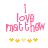 Pixelated pink text "I love Matthew" above yellow and light-yellow stars on white background.