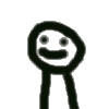 Nine stick-figure icons arranged in a , each with distinct facial expressions and some variations including red horns