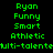 Pixelated green text on black background with blue highlight boxes cycling through of words