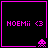 Four identical pixel-art display 'HOEMii' text and a pink alien icon on black backgrounds with purple borders
