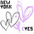 Animated icon with repeated heart shapes and text elements in black, purple, and gray tones.