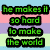 Pixelated text in green and purple on a striped background with partial phrases about making the world better.
