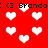 Red background with white pixelated hearts and repeated black text reading "<3 Brando: <3 Brando" across the image.