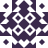 Pixelated geometric pattern with dark purple and white shapes forming a symmetrical design with circular and angular elements.