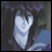 Pixelated anime-style character with dark hair and light skin, wearing a blue garment, positioned next to text reading "Anime IM" and "com" on a black background.