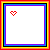 12 square shows a sequence where heart-shaped icons multiply and scatter across white backgrounds with colored borders