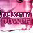 Pink and white pixelated image with repeated text 'I'VE LOST MY POWER' across the top, showing subtle animation changes in letter colors.