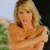 A pixelated contact sheet showing two frames of an animated icon featuring a woman with blonde hair and orange clothing on the left, next to green text reading "Original Icons .com" on a dark background.