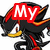 Pixelated character with black hair and red/orange highlights, yellow muzzle, white eyes with brown pupils, wearing red and black clothing, with text overlays changing across frames.