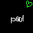 Green pixelated heart above two identical white pixelated 'paul' texts on black background.