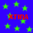 Blue background with green stars and red text reading 'ХТИПА' scattered across the image.