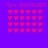 Static 48x48 pixel buddy icon grid with pink squares on purple background, part of a contact sheet layout.