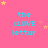 A static image with a bright pink background featuring repeated cyan text and yellow stars.