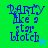 Pixelated blue text 'Party like a star biotech' on green and cyan backgrounds with a small star symbol.