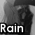 six showing a person with long hair in various color filters and grayscale, with text reading "Rain For Me" and "Rain"