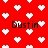 Red background with white pixelated hearts and four instances of the name 'Dustin' in black text, each partially obscured by heart shapes.