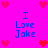 Pixelated icon with bright pink background, red heart symbols, and blue text reading "I Love Jake" in four quadrants.