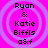 Four identical pixelated icons display text on a bright pink background with light purple concentric circles.