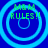 Four identical blue circular icons with light blue rings and green text reading "M&M RULES!!" arranged in a on a solid blue background