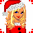 Pixel art contact sheet showing a Christmas-themed animated icon with three variations of a blonde woman in Santa attire and repeated 'merry xmas!' text.