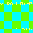 Pixelated green and cyan checkered pattern with repeated yellow text fragments across the image.