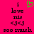 A bright pink background displays black text reading 'i love nie <3<3 sooo much' with a green pixelated heart symbol above the word 'love'.