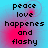 four identical displays pixelated text on a blue-to-pink gradient background with subtle circular patterns