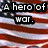American flag background with four text reading 'A hero of war.', 'Thats what I'll be.', 'And when I come home.', and 'They'll be damn proud of me.' in white pixelated font