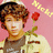 Pixelated image of a person with curly brown hair holding a red rose against pink background, text reads 'I luv Sandy' and 'More!' in yellow.