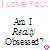 Pixelated text reads 'I love You.' at top, multicolored blocky letters below, and a pink heart symbol in bottom right corner.