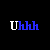 Animated sequence of text elements cycling through color variations against a black background, displaying 'Uhhh', 'I'm', and 'JaCkEd!' in blue and white.