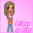 Pixel art animation of a character with blonde hair and blue eyes blowing a kiss, with text reading 'blow a kiss' on a pink background.