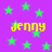 Purple background with green stars and yellow text reading 'jenny' in four locations.