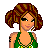 A 4x4 contact sheet of a pixel art animated icon featuring a cartoon woman, green and yellow text elements, stars, and repeated "FUN" phrases across multiple frames.