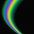 A black background features a curved rainbow arc on the left and green pixelated text reading 'TASTE THE RAINBOW' on the right.
