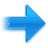 Blue pixelated arrow pointing right on gray background with gradient shading and slight transparency effect.
