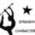 Black silhouette of a hand holding a baton, black star, and pink circular icon with 'I ❤️ Baton Twirling' text on white and rainbow striped backgrounds.