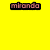 Yellow background with four instances of the word 'miranda' in different colors and styles, plus a partial text phrase at the bottom.