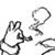 Static black-and-white pixelated icon showing a hand gesture and abstract shapes on white background.
